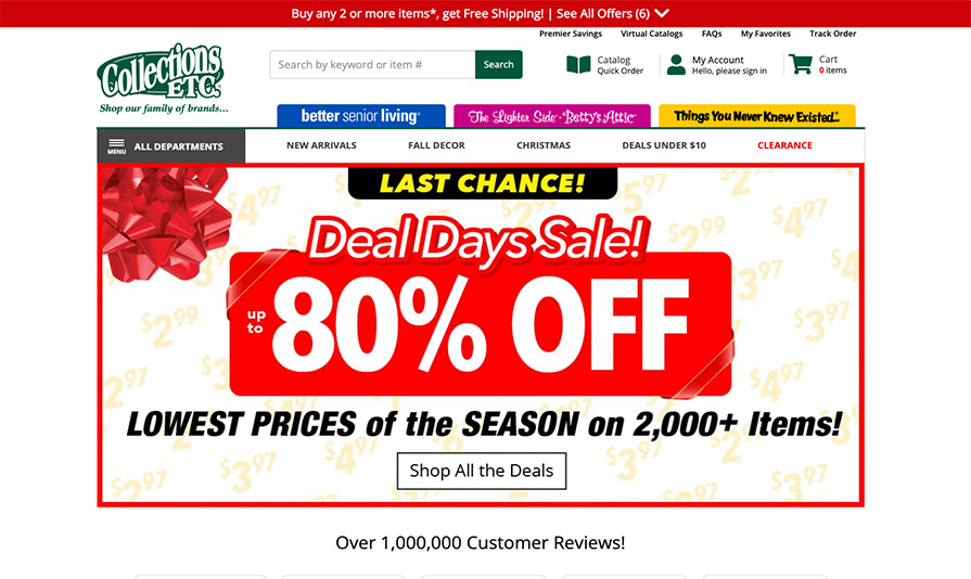 Collections Etc. homepage screenshot